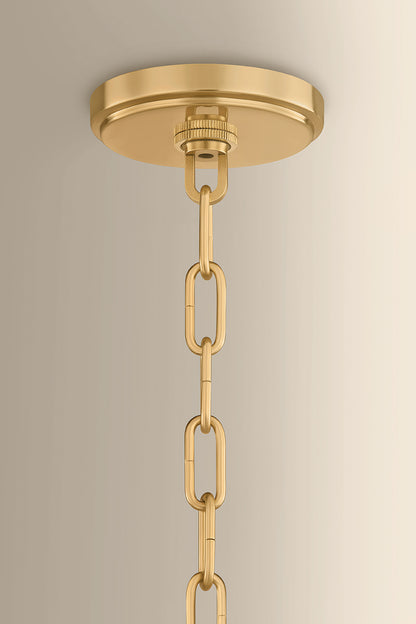 Hudson Valley Southfields 21" Pendant in Aged Brass, room setting 1