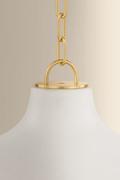 Hudson Valley Southfields 21" Pendant in Aged Brass, room setting 3
