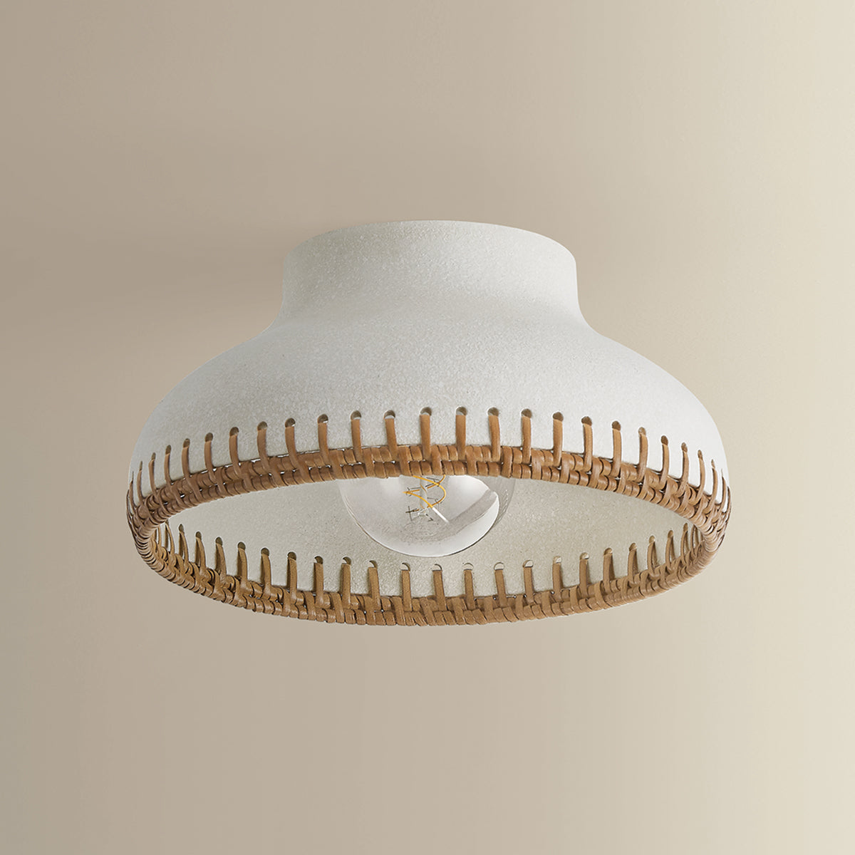 Hudson Valley Southfields Flush Mount in Aged Brass, alternate view 1
