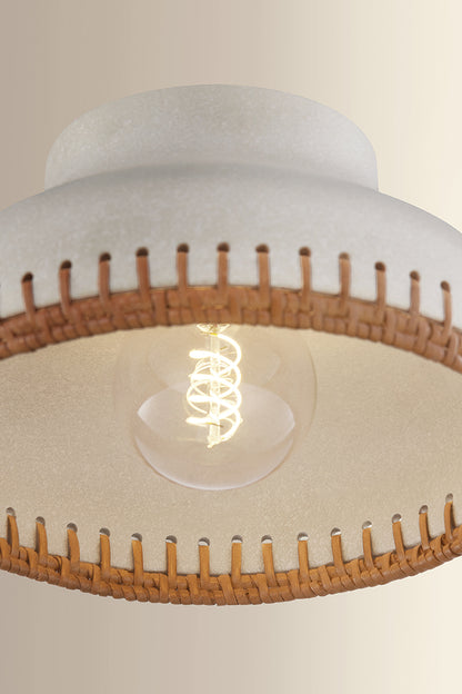 Hudson Valley Southfields Flush Mount in Aged Brass, room setting 1