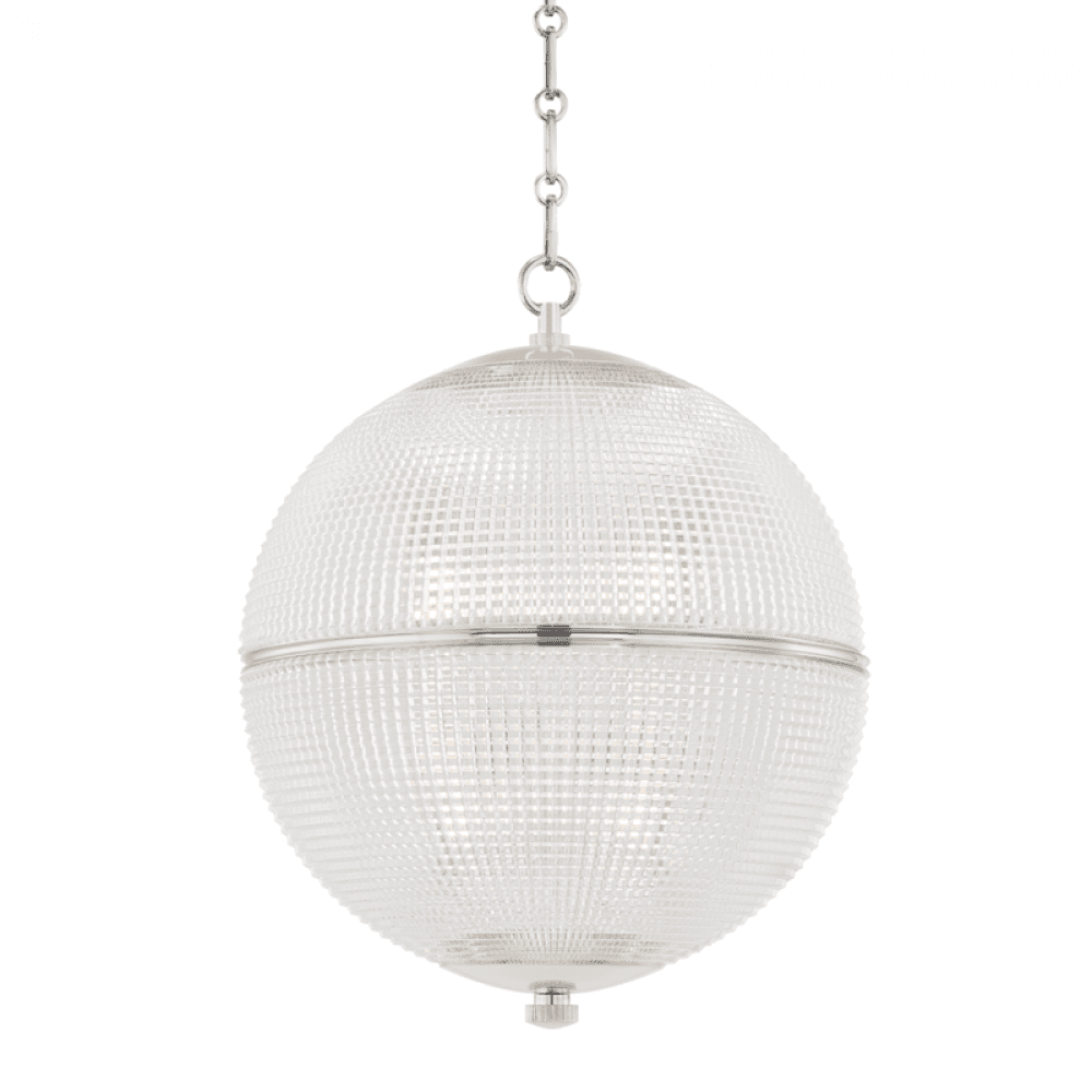 Hudson Valley Sphere No. 3 Pendant Nickel 12.25"W x 22"H