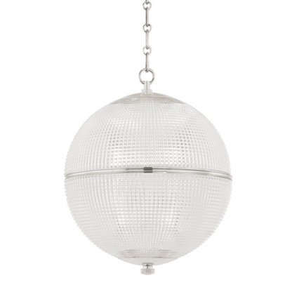 Hudson Valley Sphere No. 3 Pendant Nickel 12.25"W x 22"H