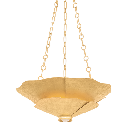 Hudson Valley Spring Valley 4-Light Pendant Vintage Gold Leaf