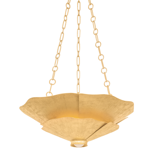 Hudson Valley Spring Valley 4-Light Pendant Vintage Gold Leaf