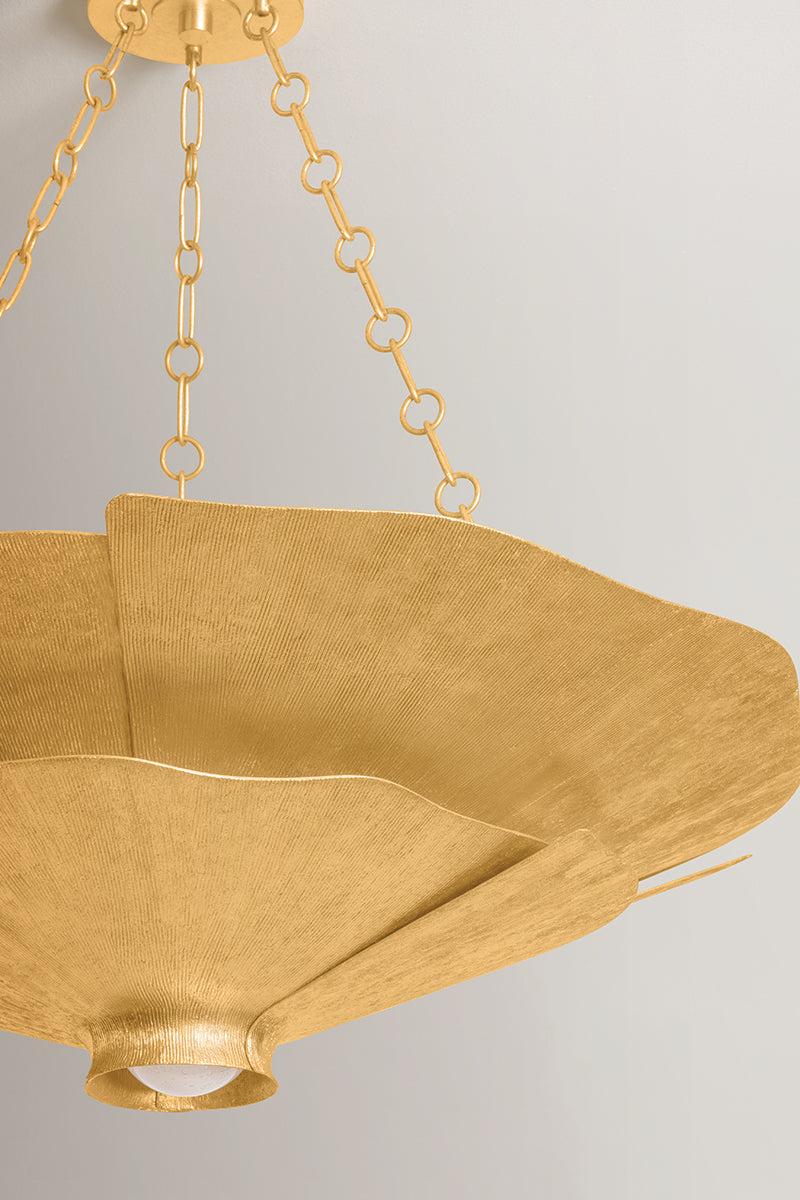 Hudson Valley Spring Valley 5-Light Chandelier in Vintage Gold Leaf, room setting 2