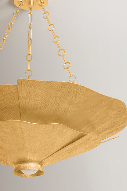 Hudson Valley Spring Valley 5-Light Chandelier in Vintage Gold Leaf, room setting 2