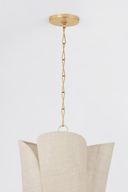 Hudson Valley Springhill 6-Light Pendant in Gold Leaf, room setting 2