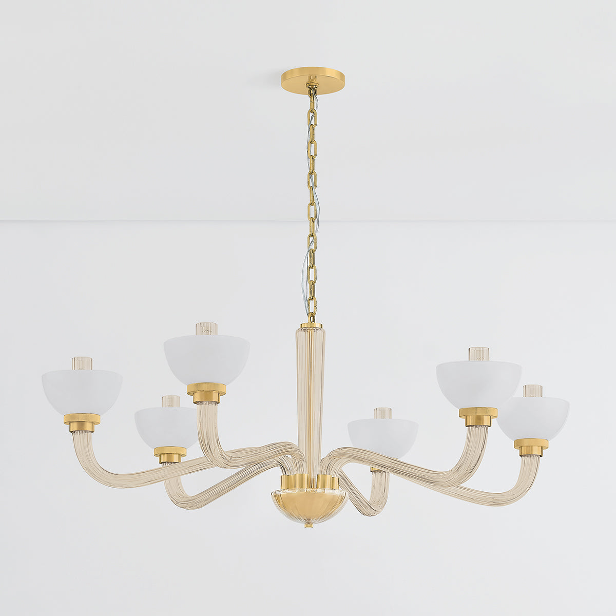 Hudson Valley St. Lawrence 6-Light Chandelier Aged Brass detail view 1