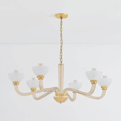 Hudson Valley St. Lawrence 6-Light Chandelier Aged Brass detail view 1