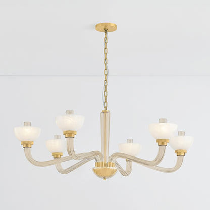 Hudson Valley St. Lawrence 6-Light Chandelier Aged Brass detail view 2