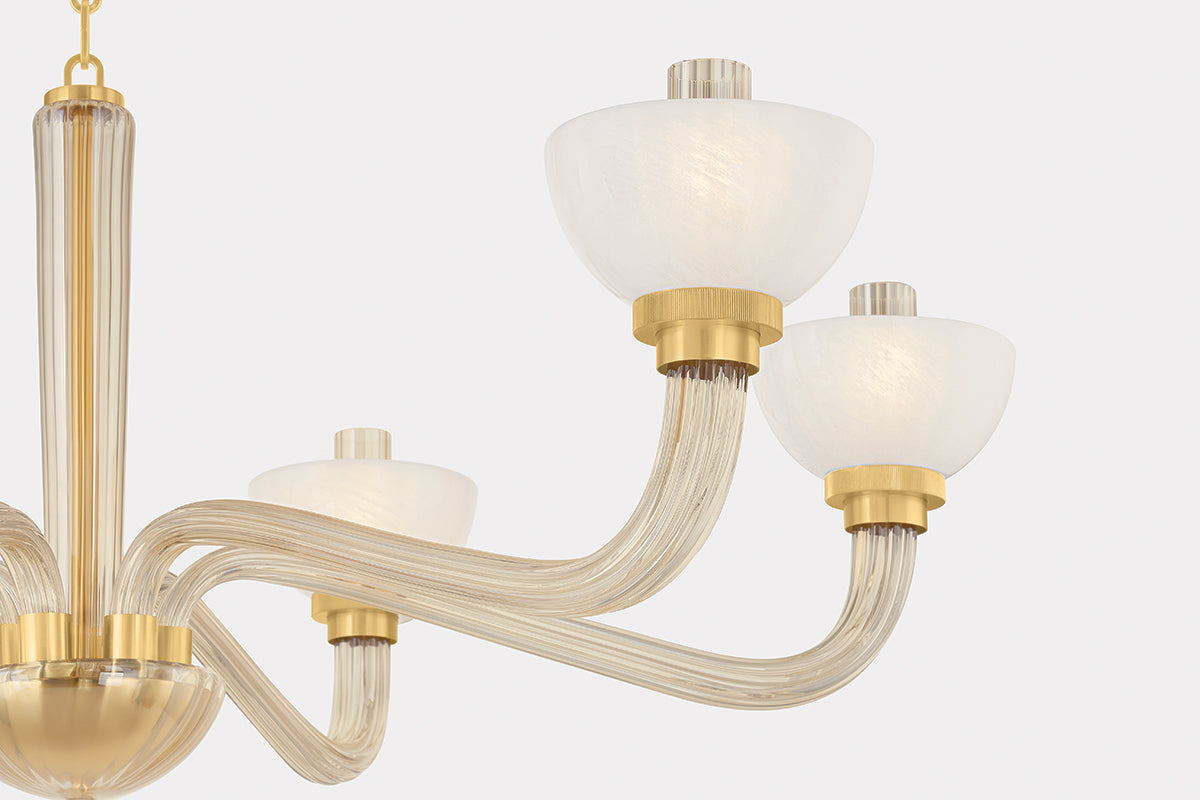 Hudson Valley St. Lawrence 6-Light Chandelier Aged Brass detail view 4