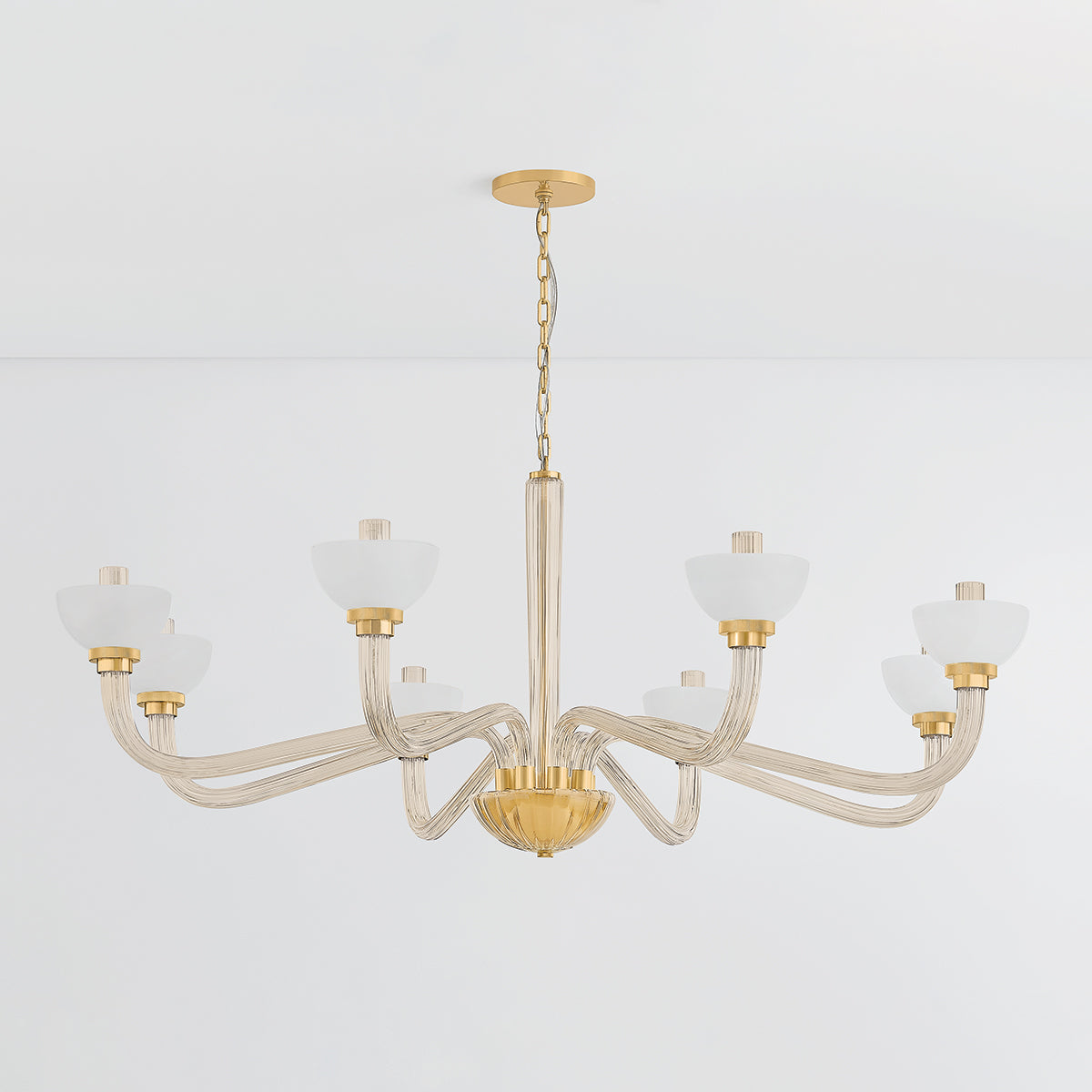 Hudson Valley St. Lawrence 8-Light Chandelier in Aged Brass, alternate view 1