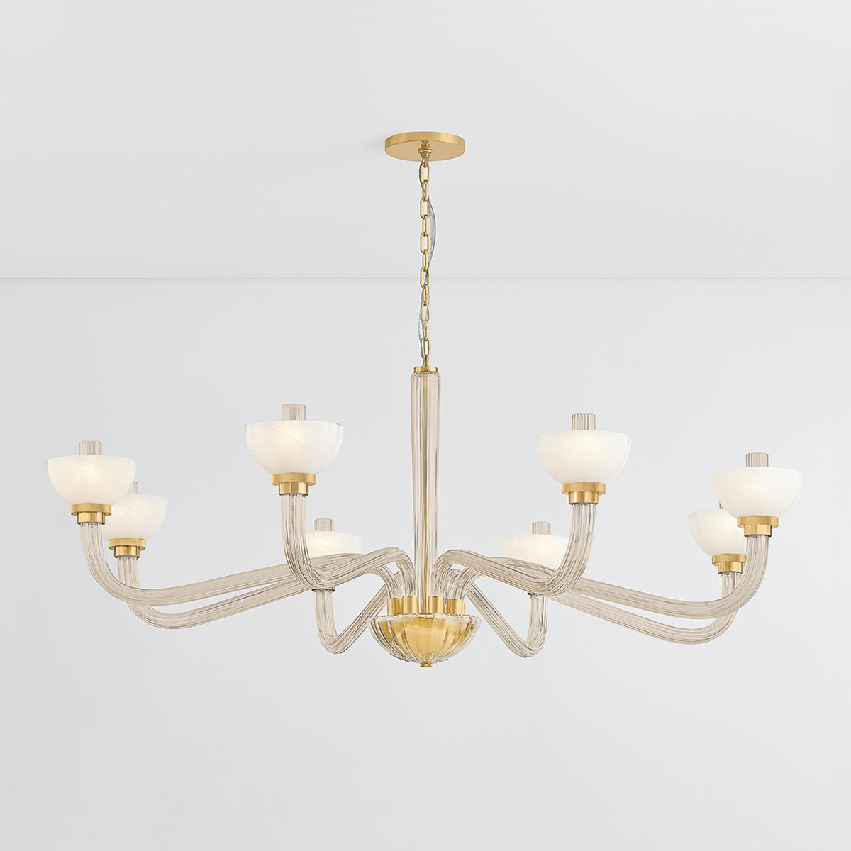 Hudson Valley St. Lawrence 8-Light Chandelier in Aged Brass, alternate view 2