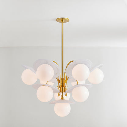 Hudson Valley Stampford 10-Light Chandelier in Aged Brass, alternate view 2