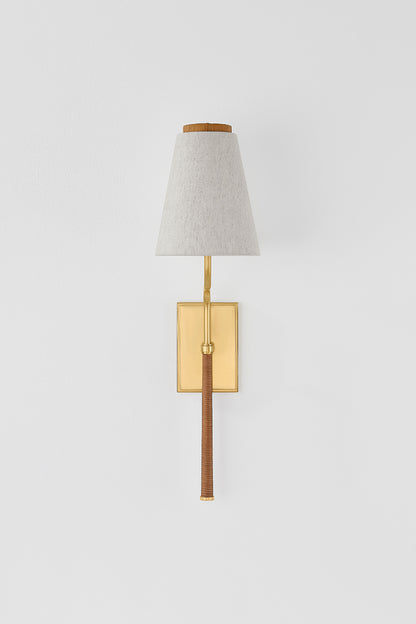 Hudson Valley Sullivan Wall Sconce in Aged Brass, room setting 1