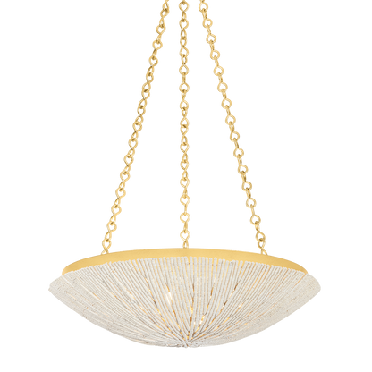 Hudson Valley Summerside 4-Light Pendant Vintage Gold Leaf