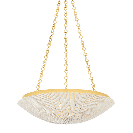 Hudson Valley Summerside 4-Light Pendant Vintage Gold Leaf
