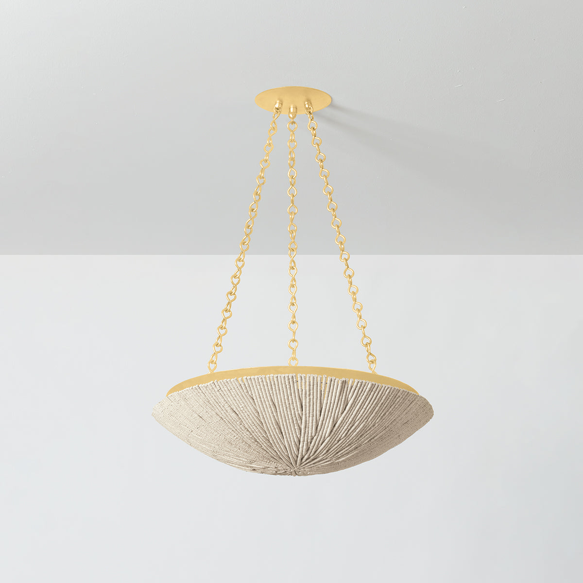 Hudson Valley Summerside 4-Light Pendant Vintage Gold Leaf detail view 1