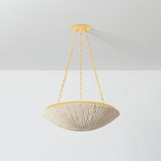 Hudson Valley Summerside 4-Light Pendant Vintage Gold Leaf detail view 1
