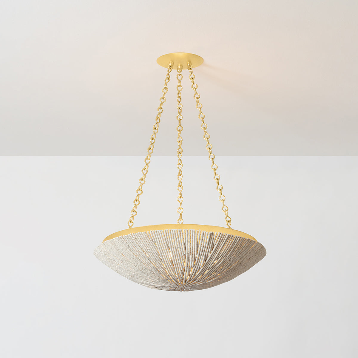 Hudson Valley Summerside 4-Light Pendant Vintage Gold Leaf detail view 2