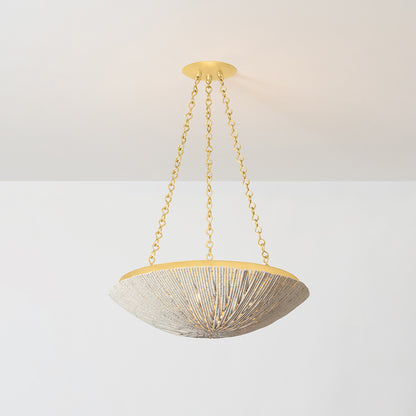 Hudson Valley Summerside 4-Light Pendant Vintage Gold Leaf detail view 2