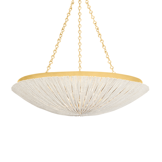 Hudson Valley Summerside 6-Light Pendant Vintage Gold Leaf