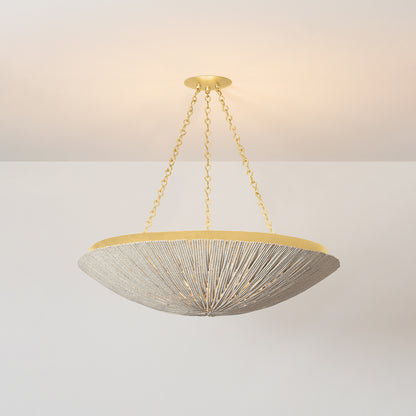 Hudson Valley Summerside 6-Light Pendant Vintage Gold Leaf detail view 2
