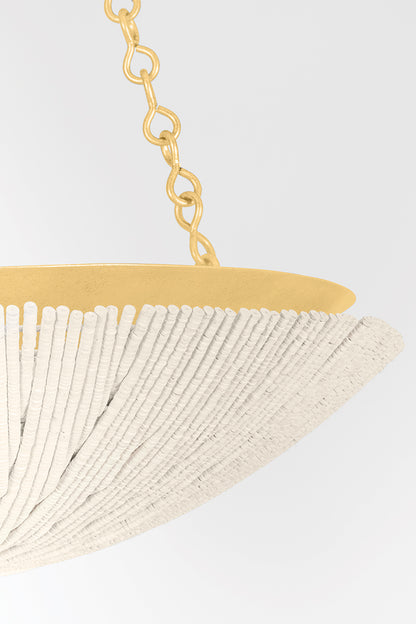 Hudson Valley Summerside 6-Light Pendant Vintage Gold Leaf detail view 3