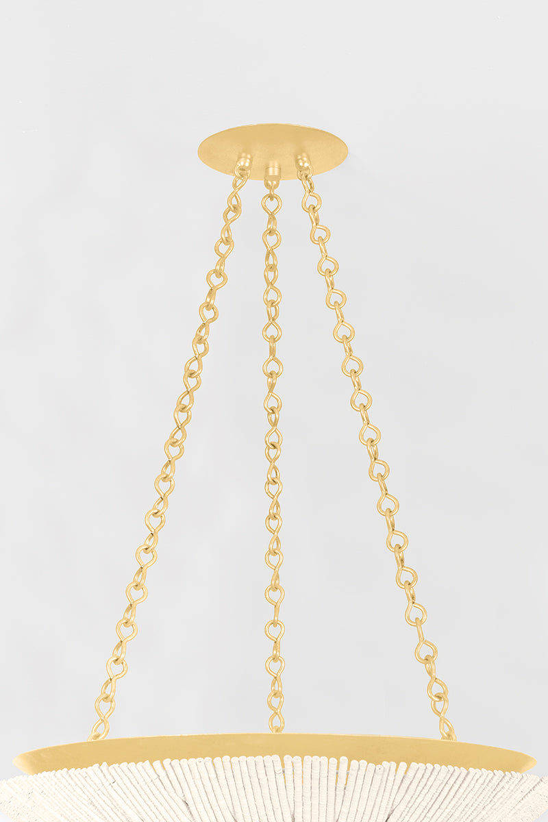 Hudson Valley Summerside 6-Light Pendant Vintage Gold Leaf detail view 4