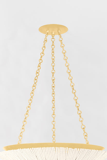 Hudson Valley Summerside 6-Light Pendant Vintage Gold Leaf detail view 4