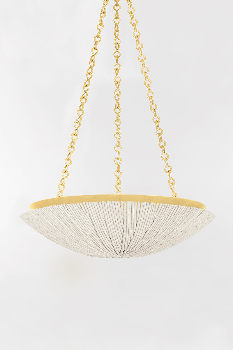 Hudson Valley Summerside 6-Light Pendant Vintage Gold Leaf detail view 5