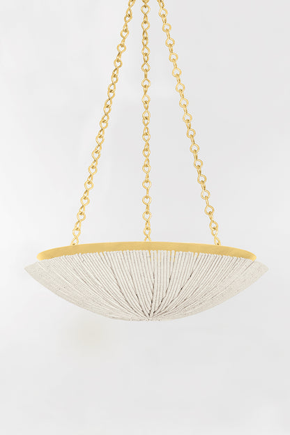 Hudson Valley Summerside 6-Light Pendant Vintage Gold Leaf detail view 5