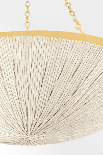 Hudson Valley Summerside 6-Light Pendant Vintage Gold Leaf detail view 6