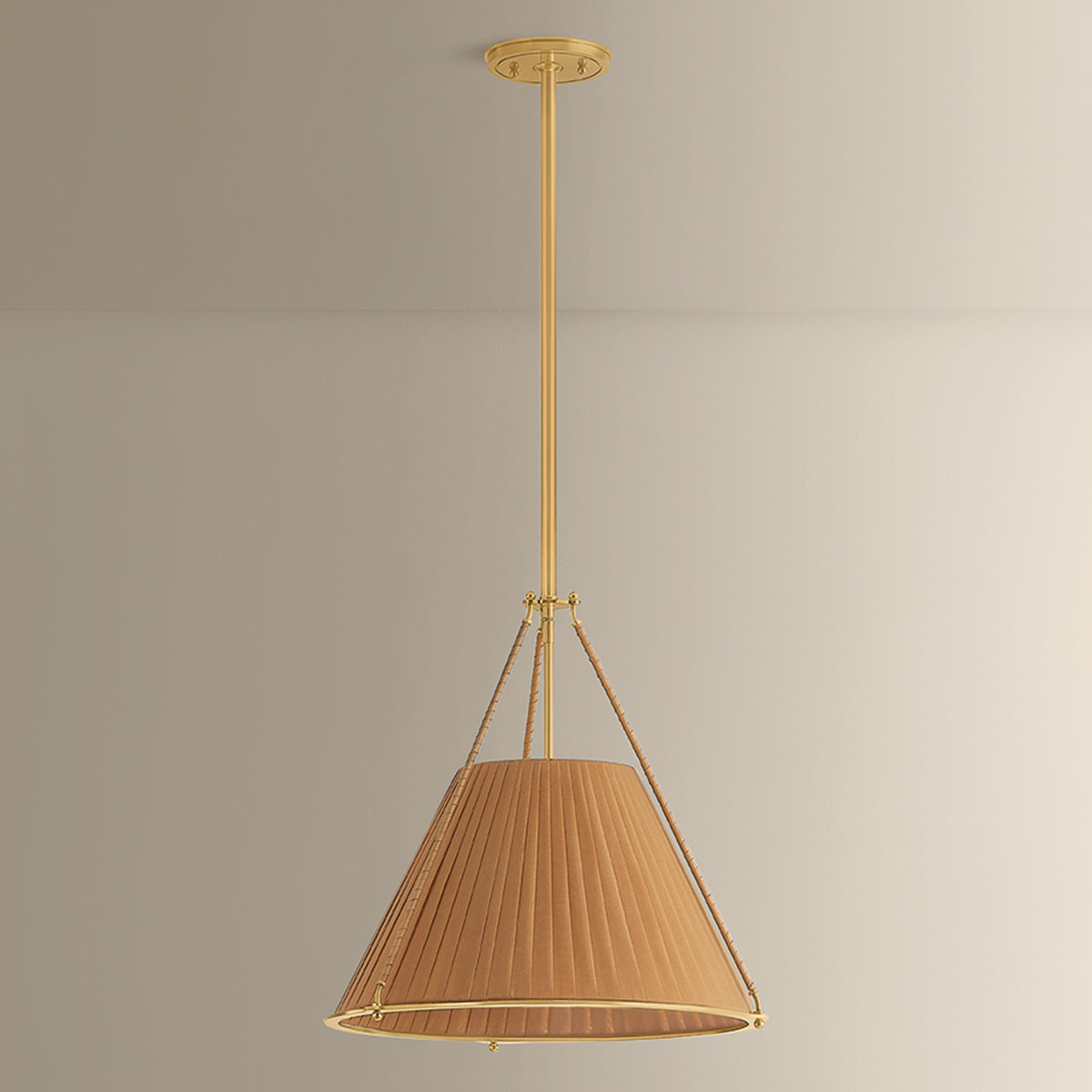 Hudson Valley Sunside 3-Light Pendant in Aged Brass, alternate view 1
