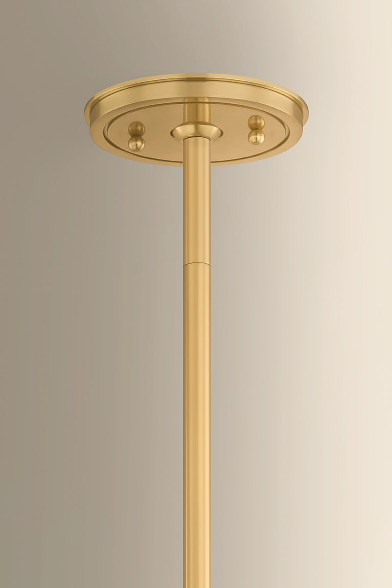 Hudson Valley Sunside 3-Light Pendant in Aged Brass, room setting 1