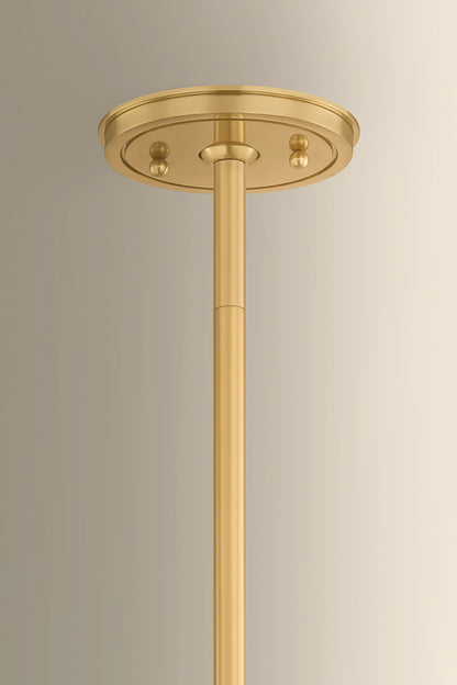 Hudson Valley Sunside 3-Light Pendant in Aged Brass, room setting 1