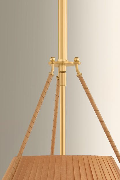 Hudson Valley Sunside 3-Light Pendant in Aged Brass, room setting 3