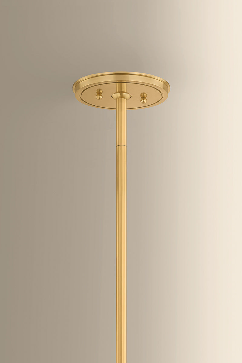 Hudson Valley Sunside 4-Light Pendant in Aged Brass, room setting 1