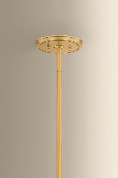 Hudson Valley Sunside 4-Light Pendant in Aged Brass, room setting 1