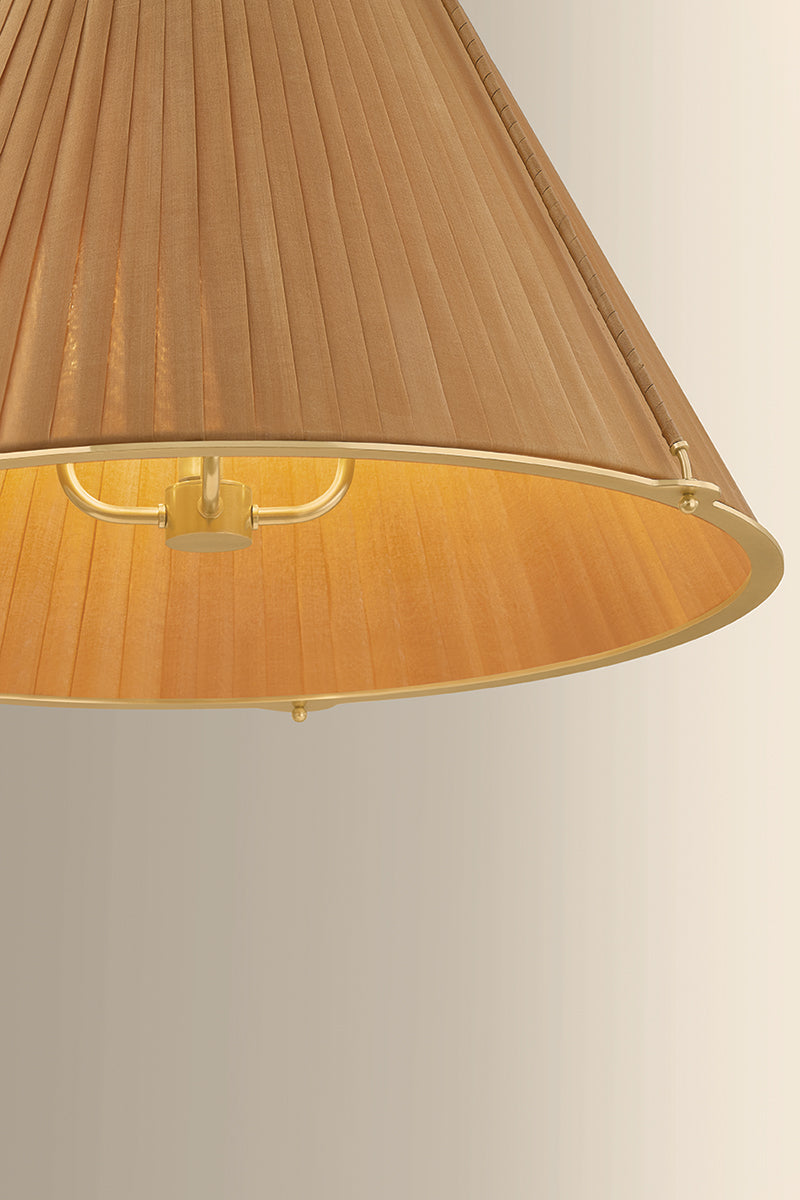 Hudson Valley Sunside 4-Light Pendant in Aged Brass, room setting 2