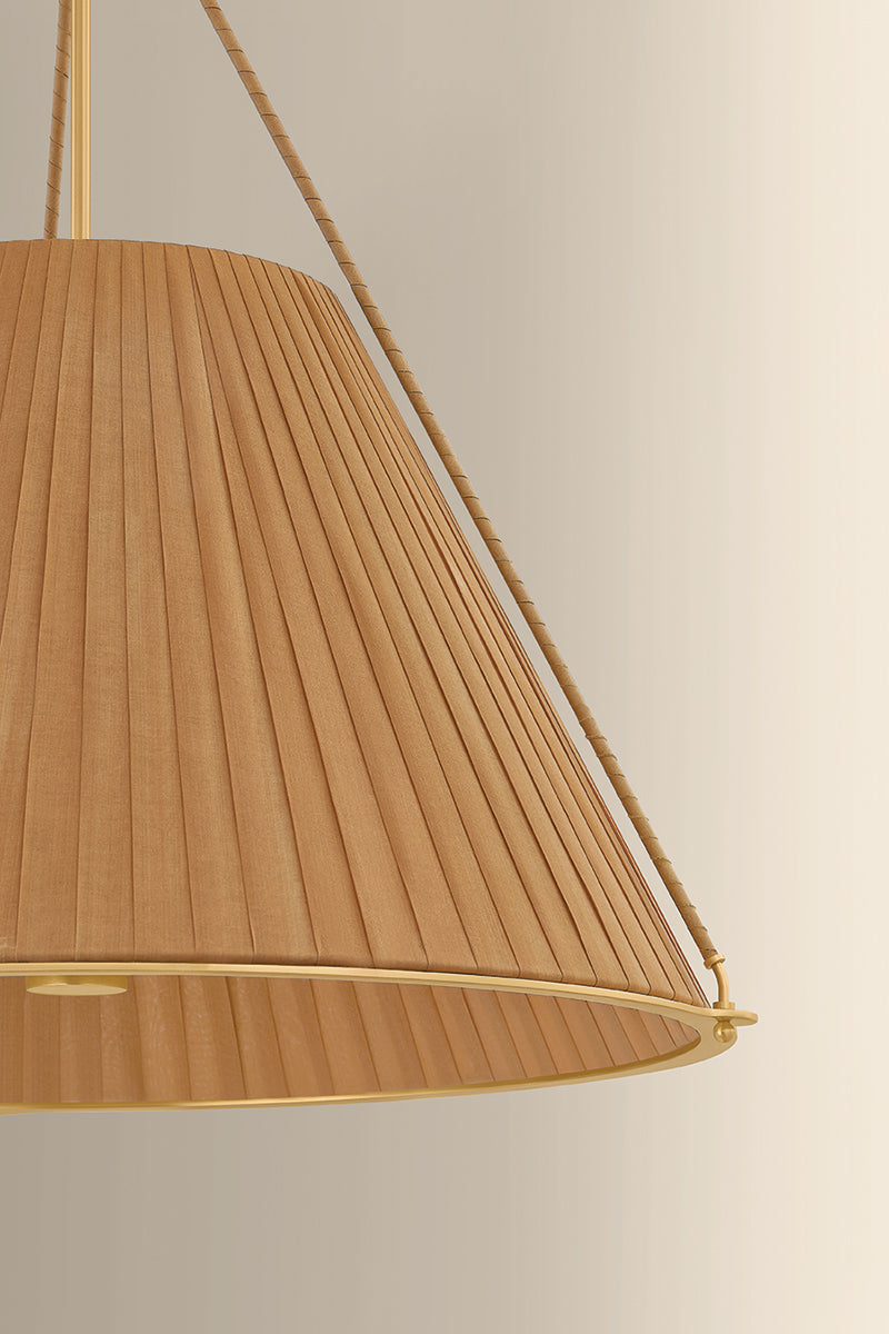 Hudson Valley Sunside 4-Light Pendant in Aged Brass, room setting 3