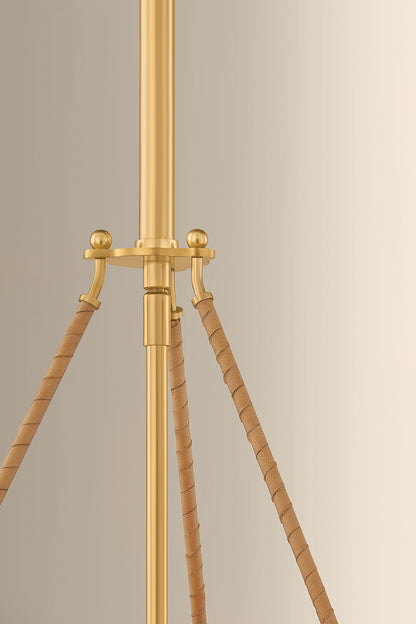 Hudson Valley Sunside 4-Light Pendant in Aged Brass, room setting 4