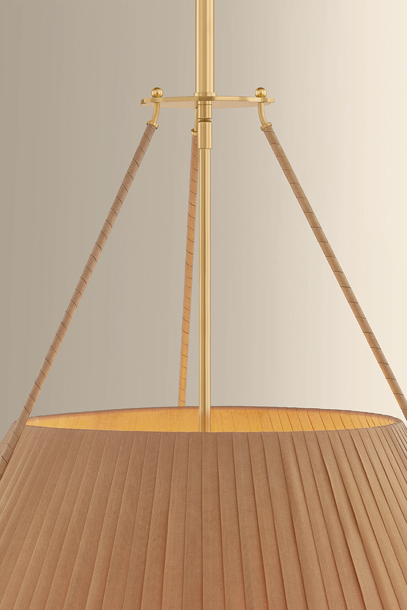 Hudson Valley Sunside 5-Light Chandelier in Aged Brass, room setting 3
