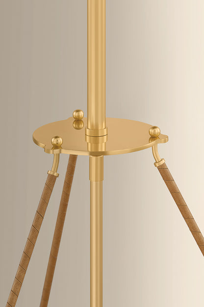 Hudson Valley Sunside 5-Light Chandelier in Aged Brass, room setting 4