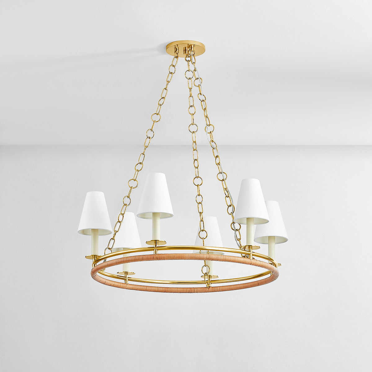 Hudson Valley Swanton 6-Light Chandelier in Aged Brass, alternate view 1