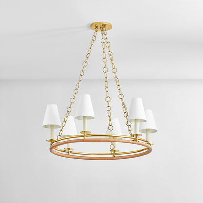 Hudson Valley Swanton 6-Light Chandelier in Aged Brass, alternate view 1