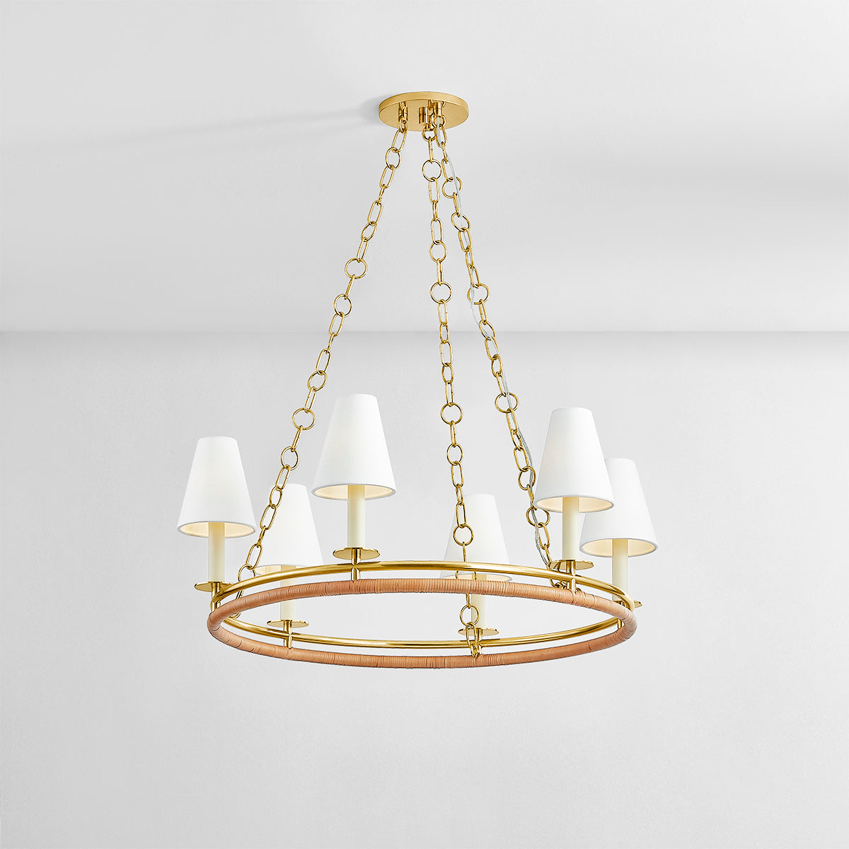 Hudson Valley Swanton 6-Light Chandelier in Aged Brass, alternate view 2