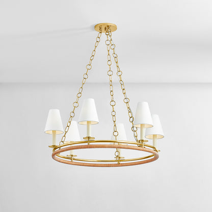 Hudson Valley Swanton 6-Light Chandelier in Aged Brass, alternate view 2