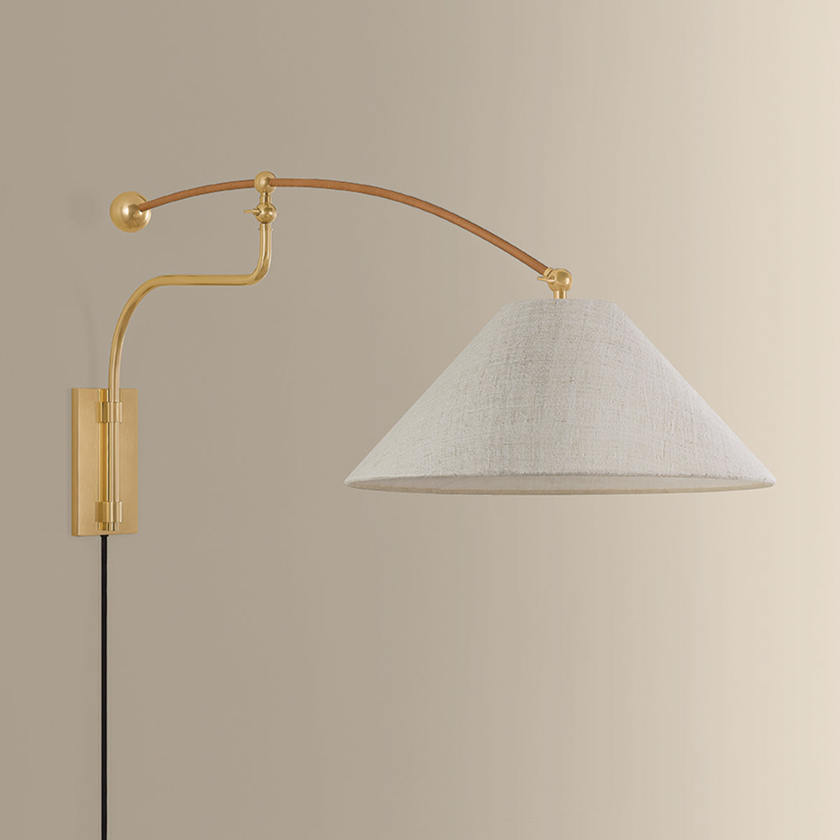 Hudson Valley Sylva Wall Sconce in Aged Brass, alternate view 1