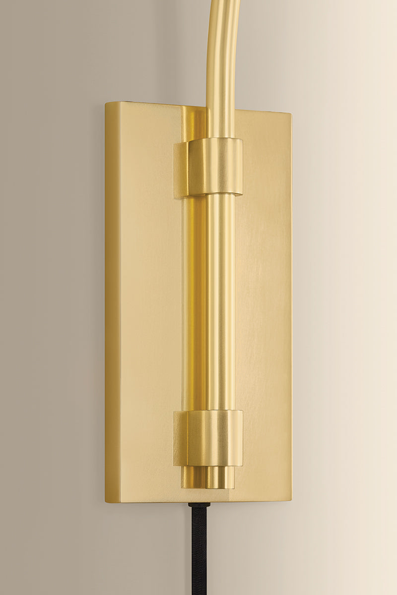 Hudson Valley Sylva Wall Sconce in Aged Brass, room setting 2